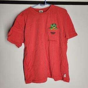 Rainforest Cafe Red Shirt with Frog Embroidery